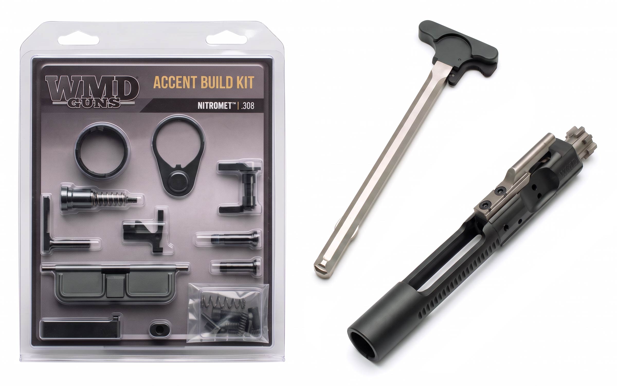 Bolt Carrier Group Accent Kit and Charging Handle Bundle with Ceramic Topcoat