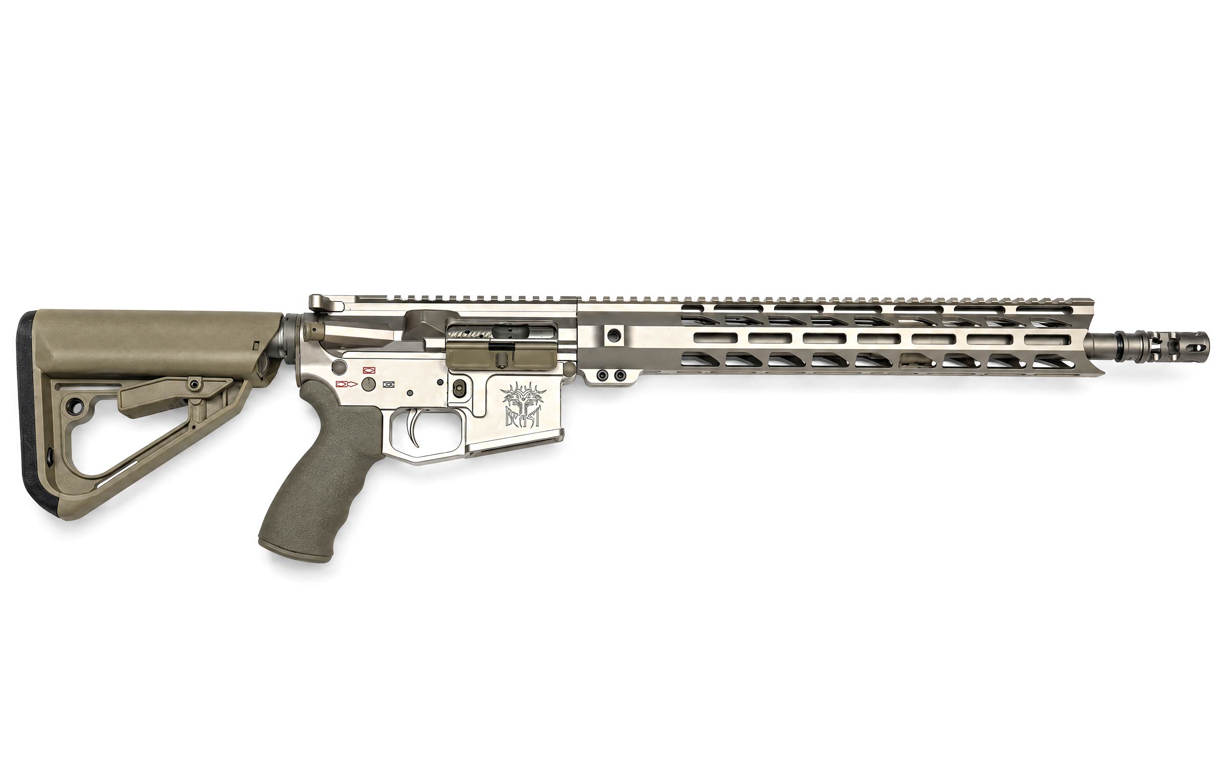 Flat Dark Earth Dirty Beast 5.56 AR-15 16" Billet Rifle